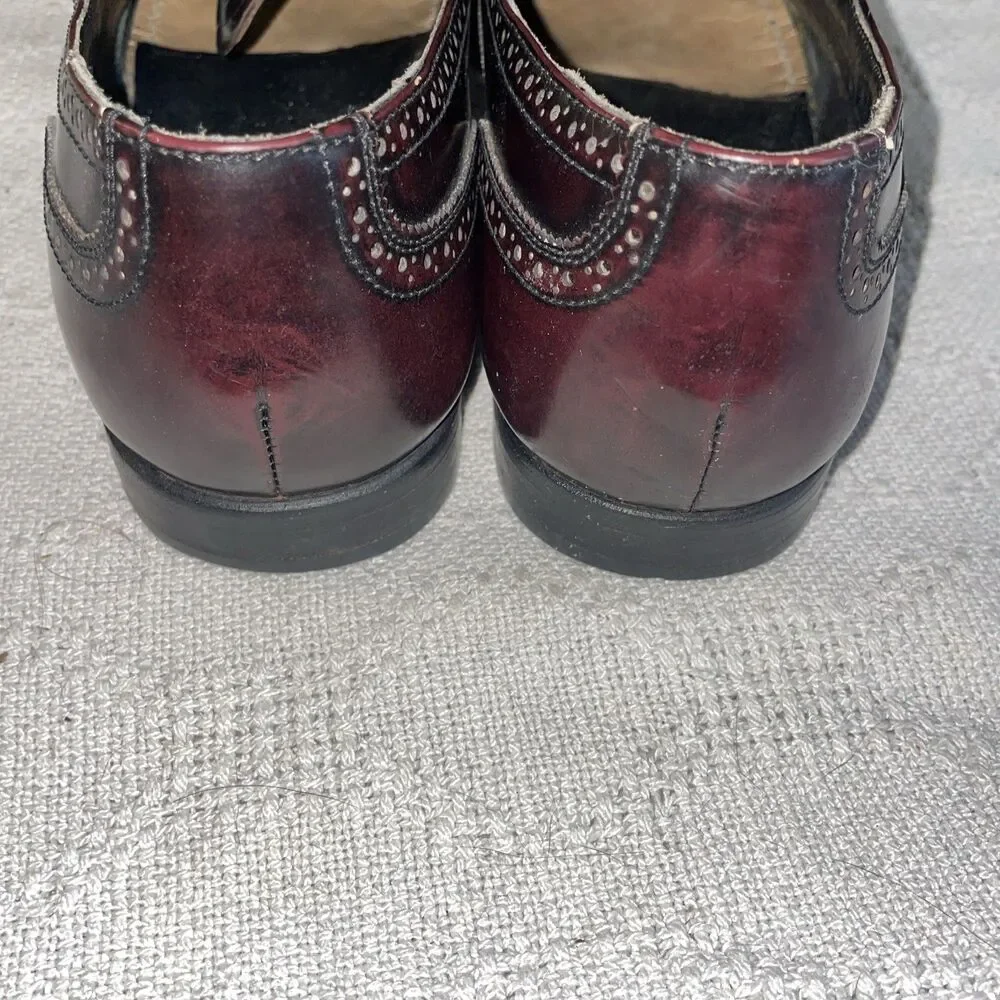 Florsheim Men’s Dress Wingtips Size 11 C Burgundy Leather Business Formal City